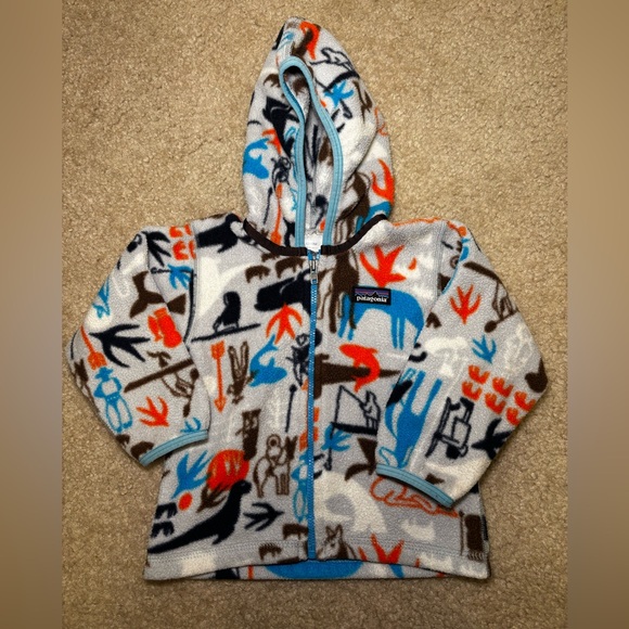 Patagonia Other - Patagonia Kids' Animal Print Fleece Hoodie Full Zip Size 12-18 Months
